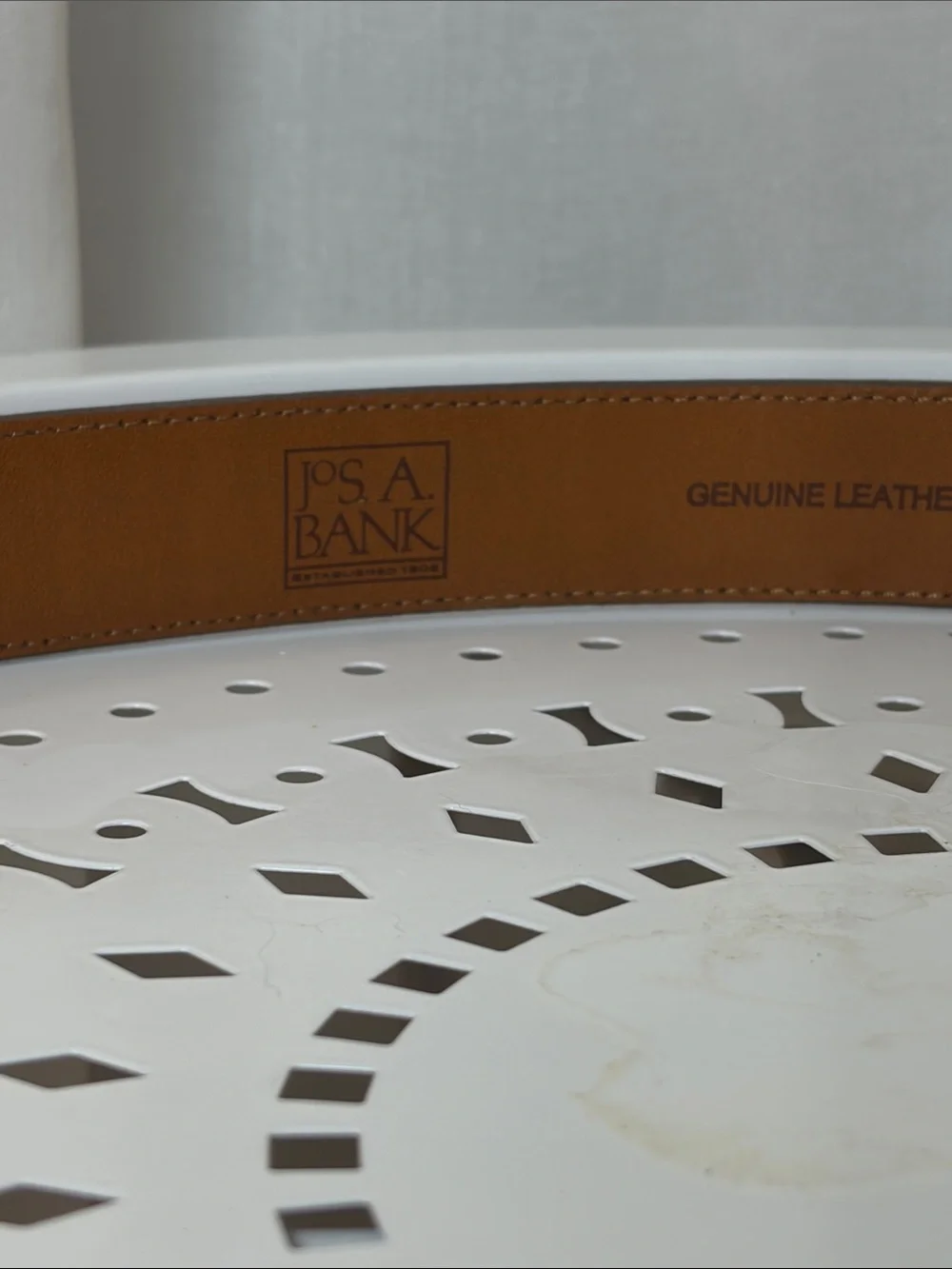 Jos. A. Bank Men's Brown Leather Belt with Gold-Tone Buckle 38 NWT